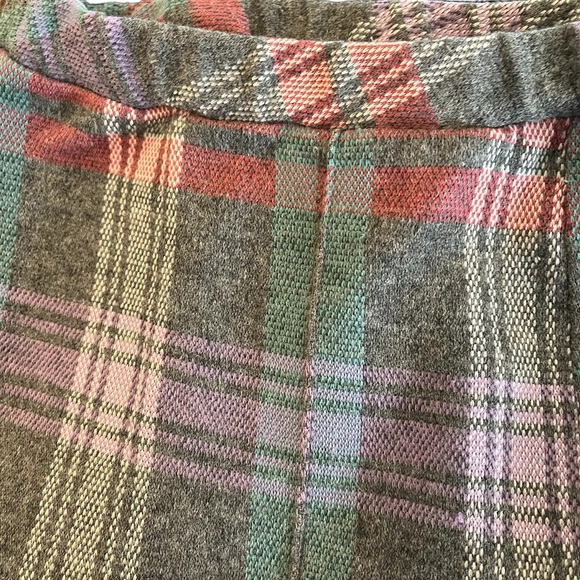 Vintage 70s Johnny Appleseed’s knit plaid trouser pants gray pink purple green - Picture 5 of 9